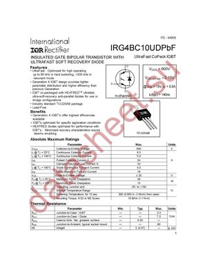 IRG4BC10UDPBF datasheet  